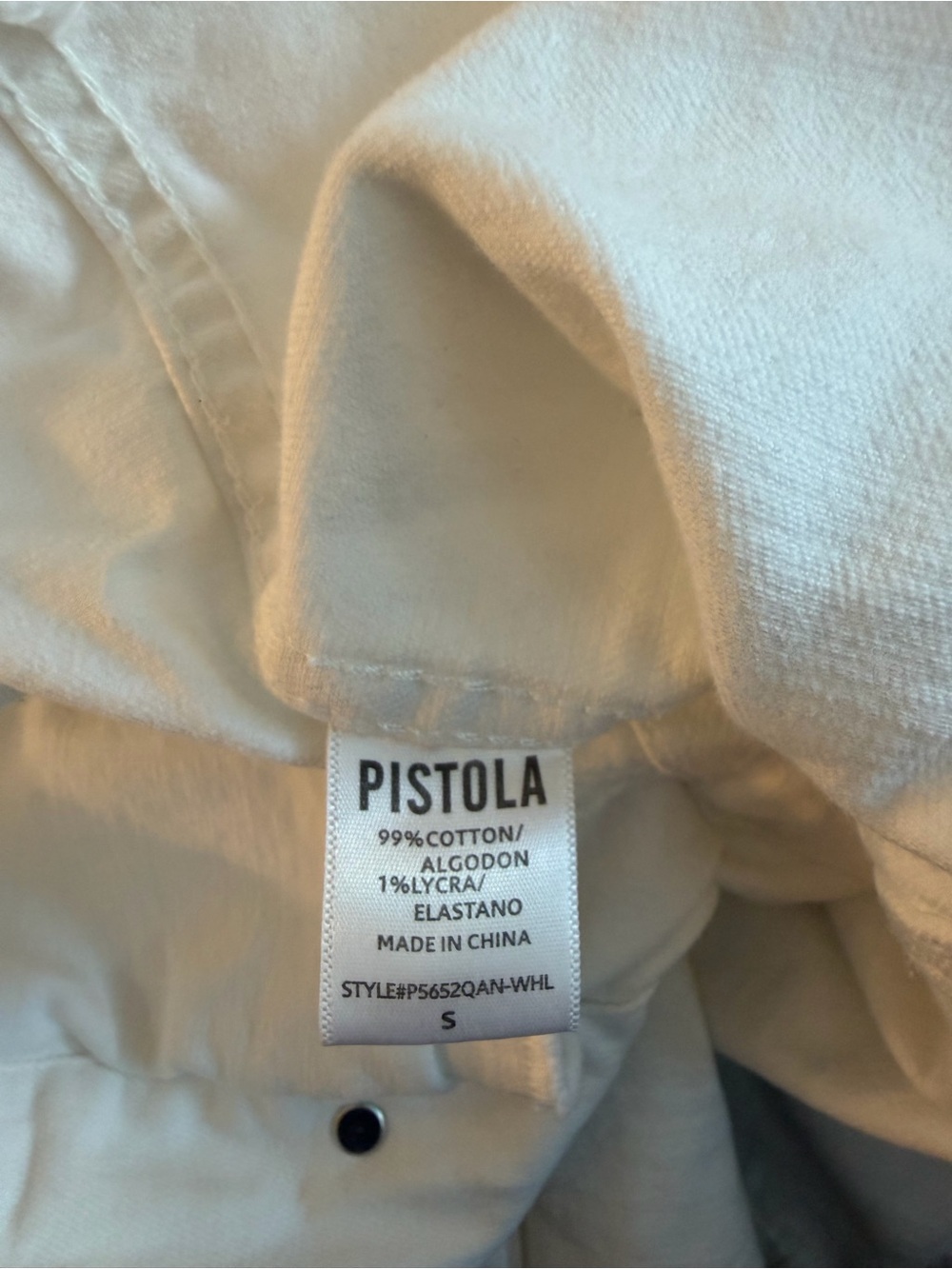 Pistola White Distressed Cropped Denim Jacket w/Frayed Hem Small Great condition - Picture 8 of 9